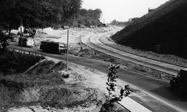 Anlægsarbejde ved Horsensvej, Vejle, 15. september 1960